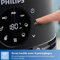 Friteuse sans huile - PHILIPS - NA230/00 - Airfryer Série 2000 6.2L - 13 modes de cuisson - fenêtre de cuisson - 1500W - Noir
