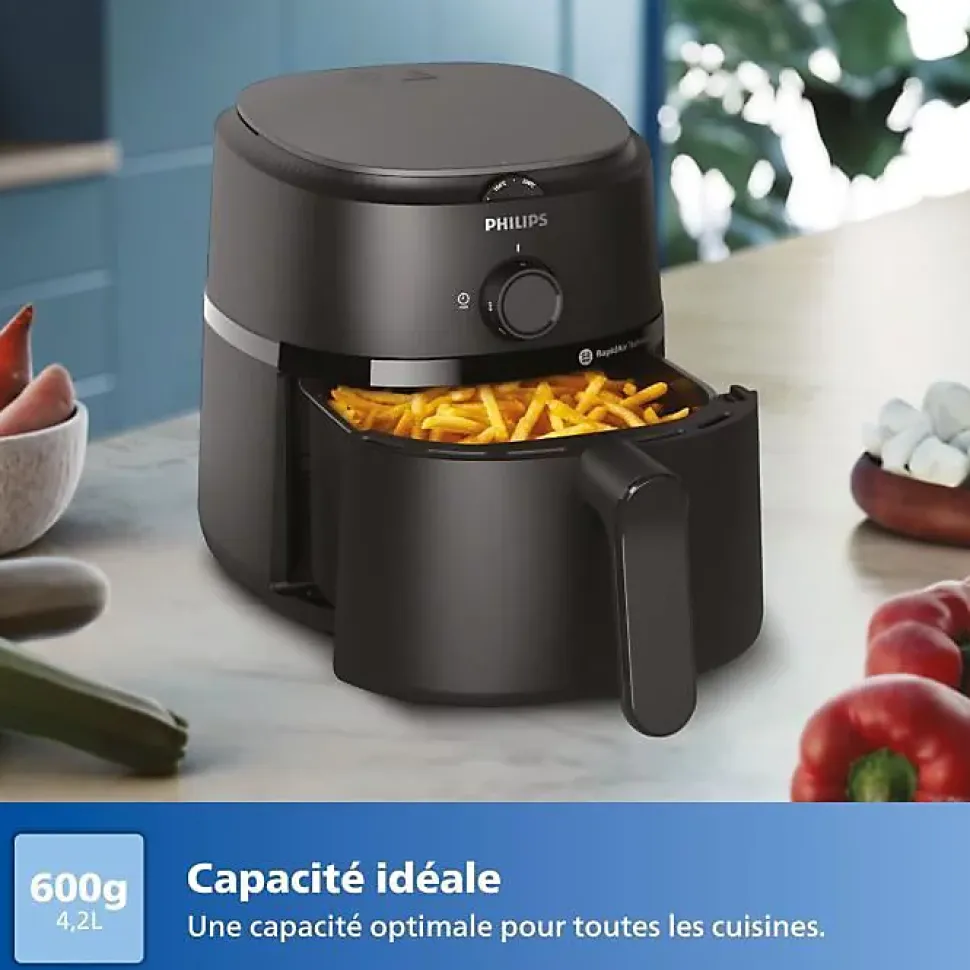 Friteuse sans huile - PHILIPS - NA120/00 - Airfryer Série 1000 4.2L - 12 modes de cuisson - 1500W - Noir