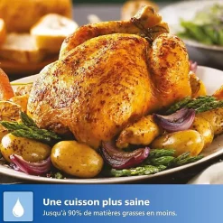 Friteuse sans huile - PHILIPS - HD9280/60 - Airfryer Série 5000 6.2L - 7 préréglages - connecté - 2000W - Gris