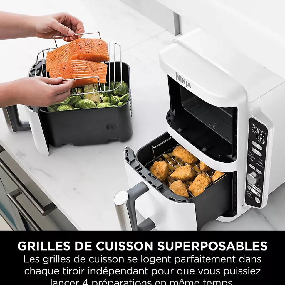 Friteuse sans huile 9.5l 2470w blanche Ninja SL400EU WH double stack XL