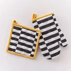 Gant et manique pop vintage noir et blanc l. 20 X L. 28 cm Guy Levasseur