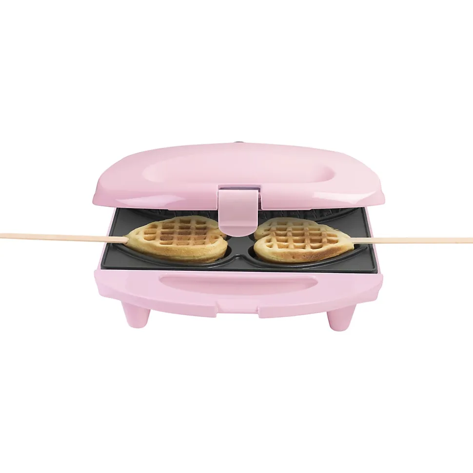 Gaufrier forme de 4 coeurs sur bâtonnets 780w rose Bestron DSW271P sweet dreams
