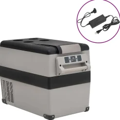 Glacière avec poignée et adaptateur noir et gris 35 L PP et PE