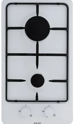 GLEM Domino 2 feux gaz blanc GT32WH