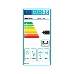GLEM hotte visière 60 cm 250 m3/h noire - GHC625BK