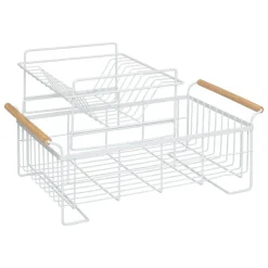 Égouttoir à vaisselle 2 niveaux métal blanc