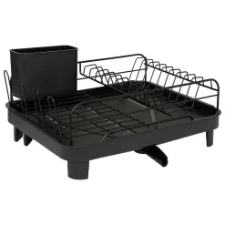 Égouttoir à vaisselle 1 niveau extensible noir