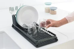 Égouttoir à vaisselle compact en aluminium Brabantia SinkSide anthracite