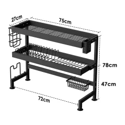 Égouttoir à Vaisselle en INOX, pour Comptoir de Cuisine et Évier -75cm