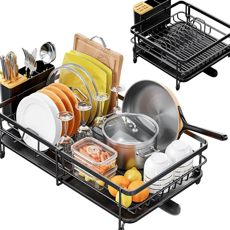 Égouttoir à Vaisselle Extensible noir