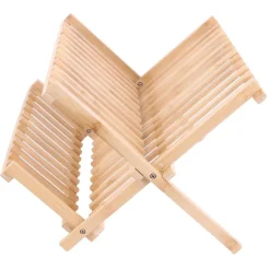 Égouttoir à vaisselle pliable en bambou