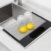 Égouttoir pour évier de Cuisine Pliable en Acier Inoxydable 44 X 28 cm
