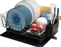 Égouttoir Vaisselle avec Porte-Gobelets et Porte-Ustensiles