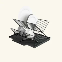 Égouttoir vaisselle Wenko NELIA noir avec tapis égouttoir