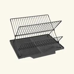 Égouttoir vaisselle Wenko NELIA noir avec tapis égouttoir