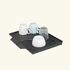 Égouttoir vaisselle Wenko NELIA noir avec tapis égouttoir