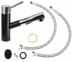 Grand Évier en Granit pour Buanderie, Garage ou Local Technique avec Siphon et Robinet - 1 Set