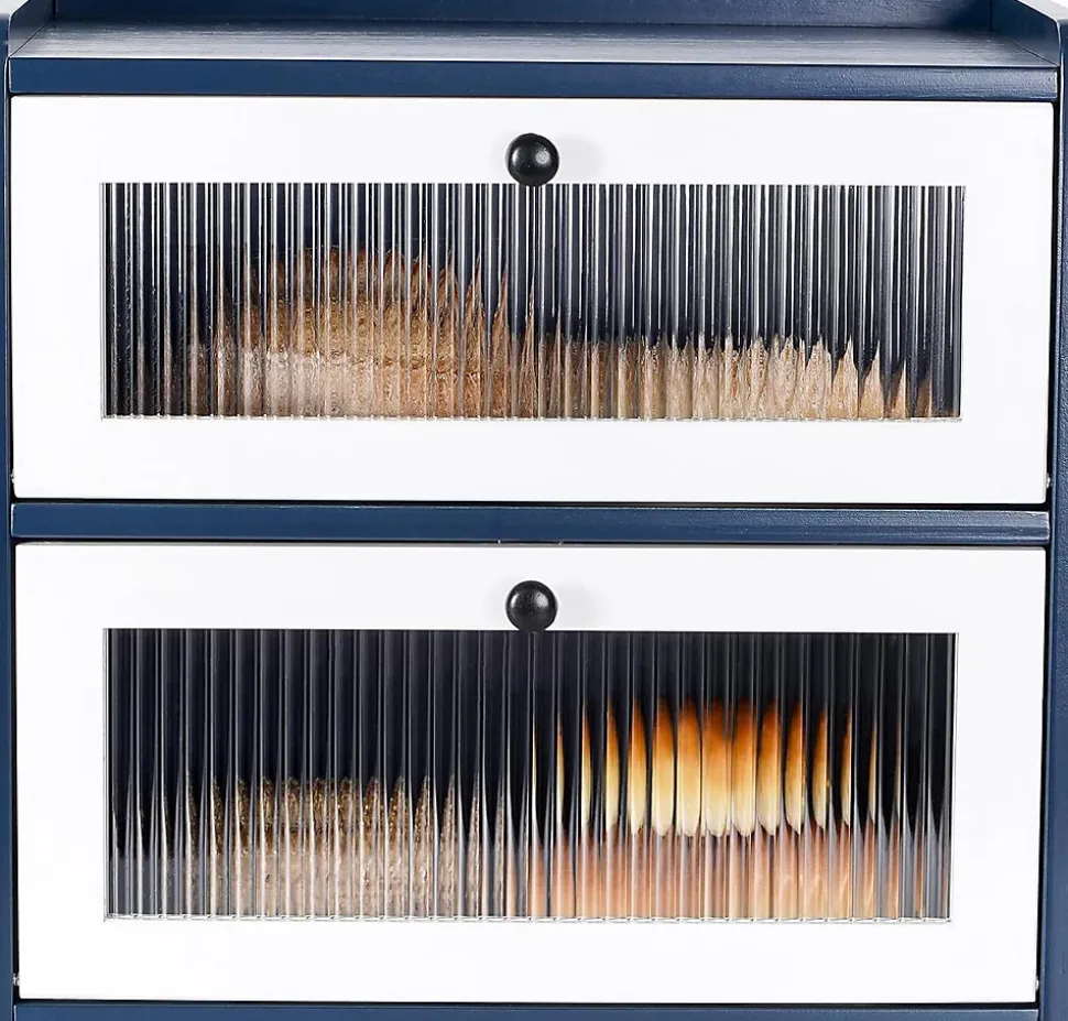 Grande Boîte à Pain de Mie Deux Couches XL 36 x 24 x 34 cm bleu