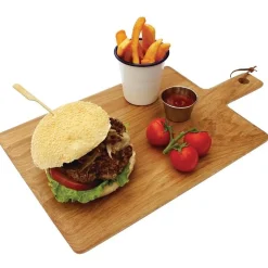 Grande planche carrée en chêne 350 x 260 x 15 mm manche 110 mm - Olympia