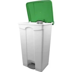 Grande poubelle de tri professionnelle à pédale solide - Vert