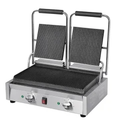 Gril de Contact Double Bistro Plaques Rainurées - Buffalo