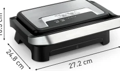 Gril Panini Noir 1000W 2-en-1 Compact