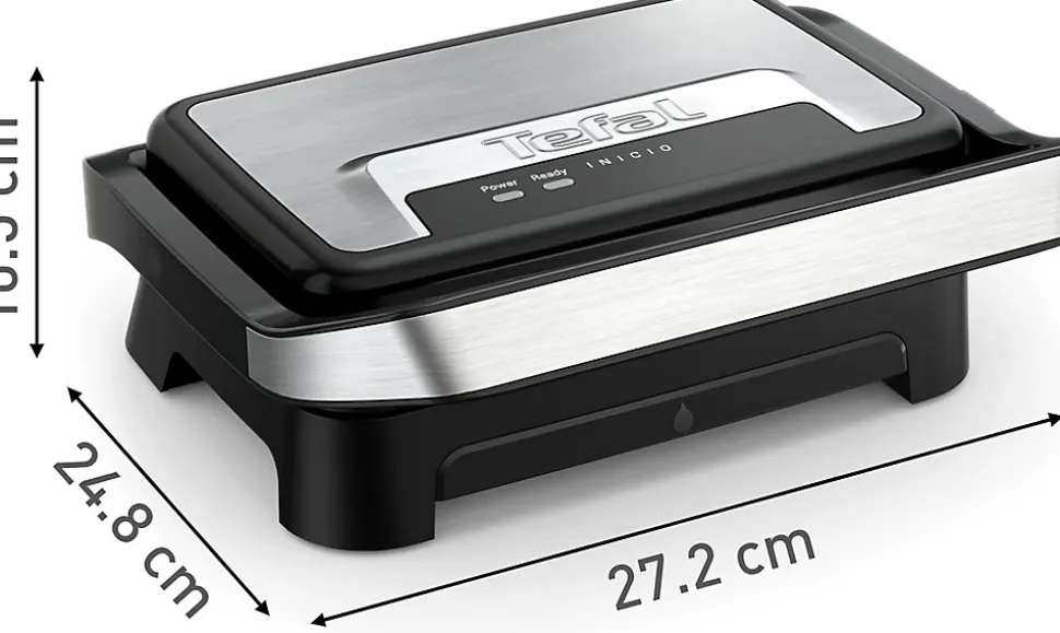 Gril Panini Noir 1000W 2-en-1 Compact