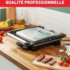 Gril Panini Noir/Argent 2000W Multifonctions