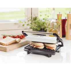 Gril viande et panini 700w blanc Bestron APM123W viva italia