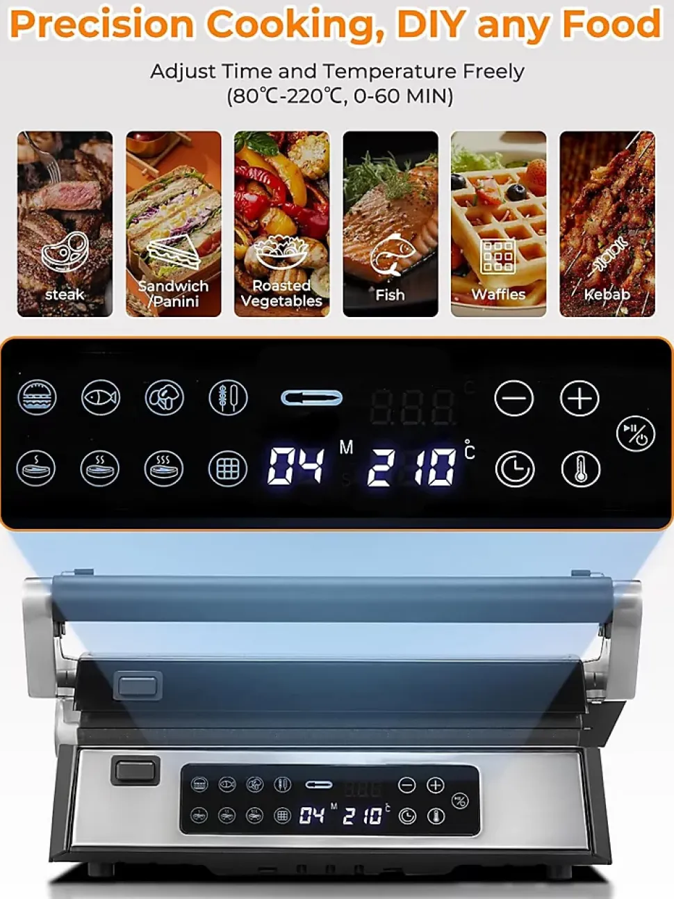 Grill 4-en-1 2200W Plaques Interchangeables