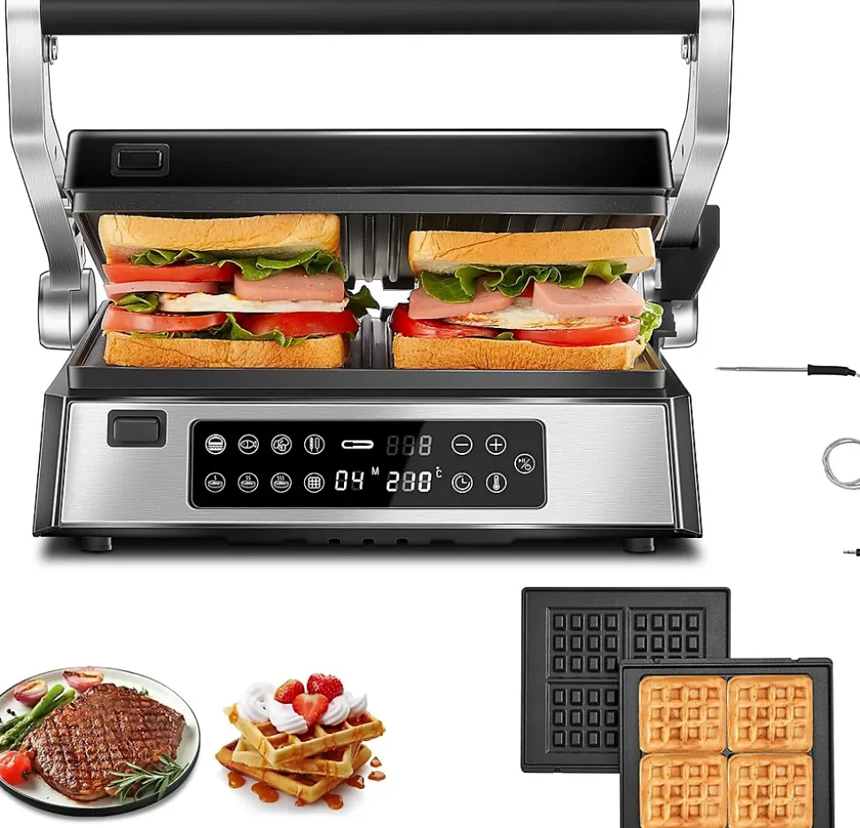 Grill 4-en-1 2200W Plaques Interchangeables