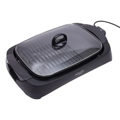Grill électrique Adler 3000W - Couvercle en verre - 2 zones de cuisson + Spatule