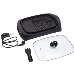 Grill électrique Adler 3000W - Couvercle en verre - 2 zones de cuisson + Spatule