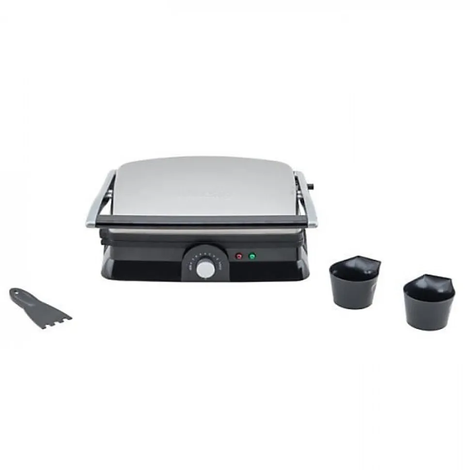 Grill électrique HKoeNIG - GR20 - Surface cuisson 29,7x23cm - Température réglable - 2000W - Inox