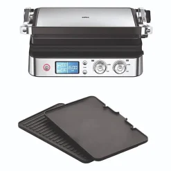 Grill multifonctions - BRAUN - Multi Grill 9 - 2000 W - 3 positions de chauffe - Noir / Acier