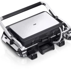 Grill multifonctions - BRAUN - Multi Pro 9 - 2000 W - 3 positions de chauffe - Noir / Acier