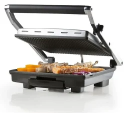 Grill multifonctions électrique DOMO - Grandes plaques Teflon - Couvercle flottant - Thermostat réglable