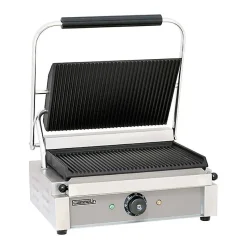 Grill Panini Tacos Rainuré professionnel - Casselin - 335 x 220 mm - 2200 Watt - Acier inoxydable
