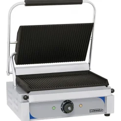 Grill Panini Tacos Rainuré professionnel - Casselin - 335 x 220 mm - 2200 Watt - Acier inoxydable