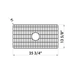 Grille en inox fond d'évier pour évier KATE 1 bac blanc 79x47 Chambord