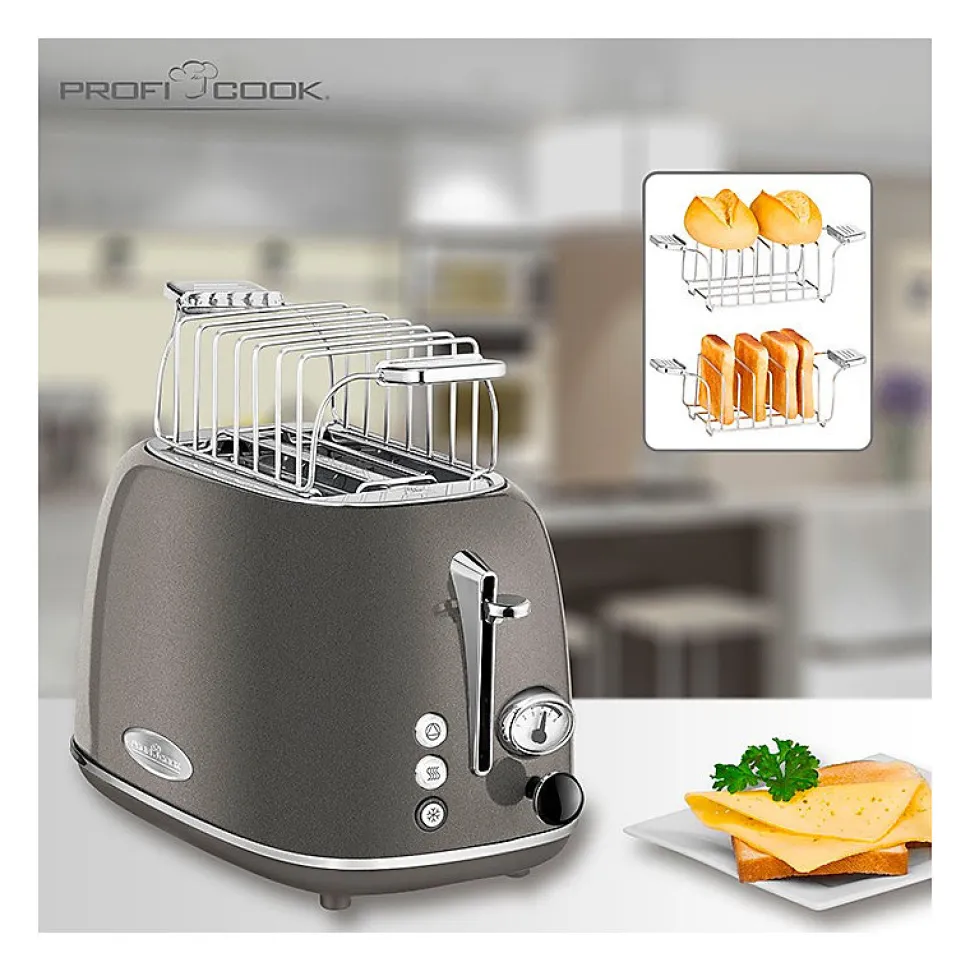 Grille pain 2 fentes vintage Proficook PC-TA 1193 Anthracite