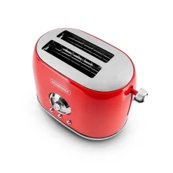 Grille Pain Style Rétro Double Fentes Retro Toast Rouge Kitchencook