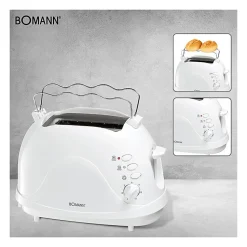Grille-pain 2 fentes Bomann TA 246 CB Blanc