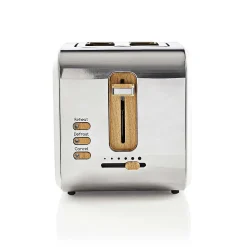 Grille-pain 2 Fentes Larges 900W Blanc Soft-Touch Fonction décongélation NEDIS