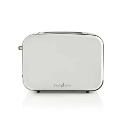 Grille-pain 2 Fentes Larges 900W Blanc Soft-Touch Fonction décongélation NEDIS