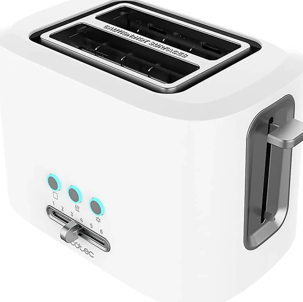 Grille-pain 2 fentes 980W Blanc Inox