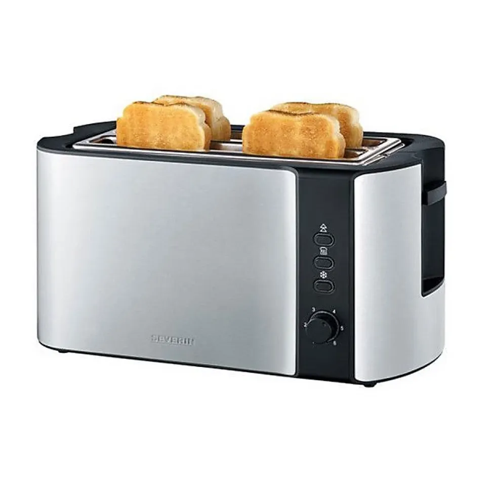 Grille-pain - SEVERIN - 2590 - 2 fentes - 1400W - inox brossé/noir