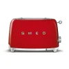 Grille-pain - SMEG - 2 tranches - 950watts - tiroir ramasse miettes - Rouge