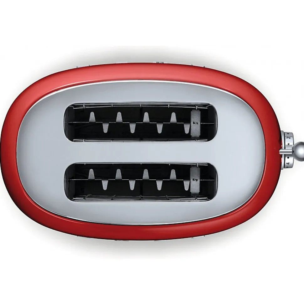Grille-pain - SMEG - 2 tranches - 950watts - tiroir ramasse miettes - Rouge