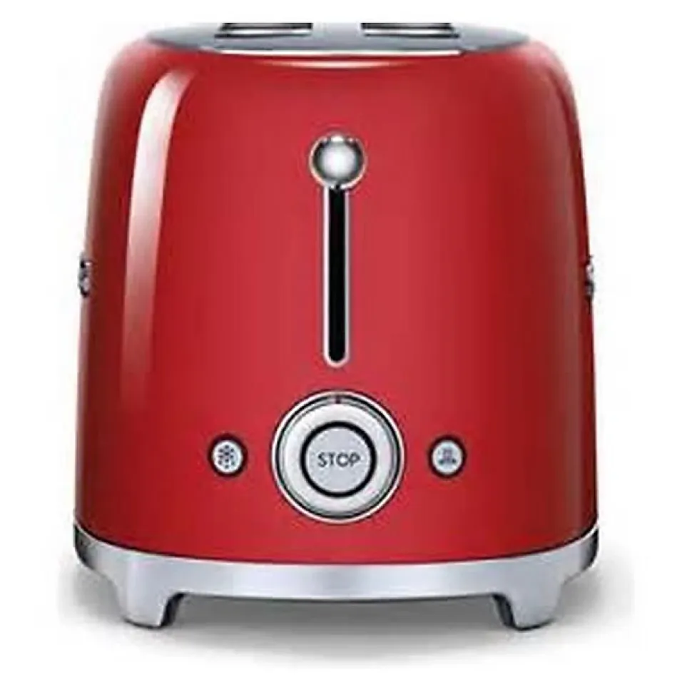Grille-pain - SMEG - 2 tranches - 950watts - tiroir ramasse miettes - Rouge